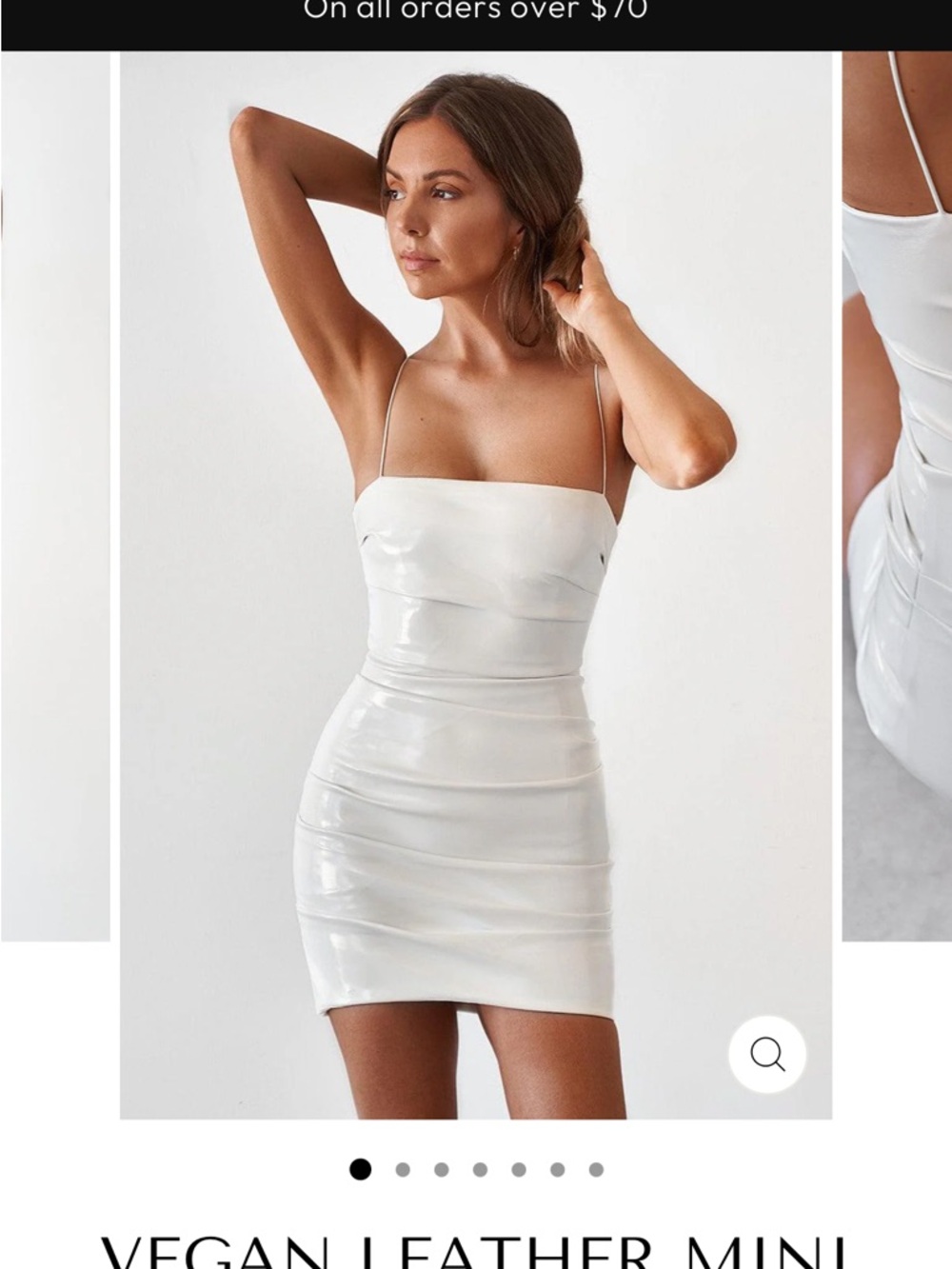 Jays-Vegan Leather Mini Dress in White